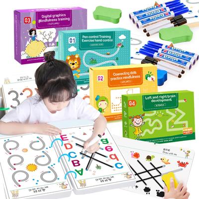 Juguete de dibujo Montessori para niños, bolígrafo de Control, entrenamiento, forma de Color, juego de partido de matemáticas, actividades de aprendizaje para niños pequeños, juguete educativo