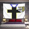 Parma Calcio Football Club Black Cross Shield Crest Wall Tapestry Yellow Blue Fan Decor for Man Cave Gift