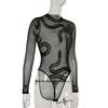 Body Intimo Rete Serpente Forma Sottile Senza Cuciture Vestibilità Aderente Patchwork per Donne Regali