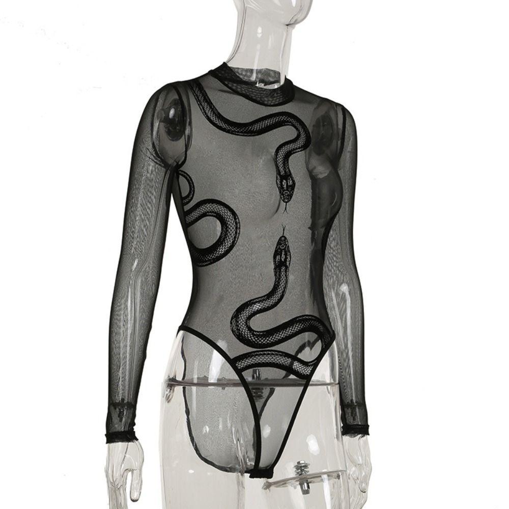 Body Intimo Rete Serpente Forma Sottile Senza Cuciture Vestibilità Aderente Patchwork per Donne Regali