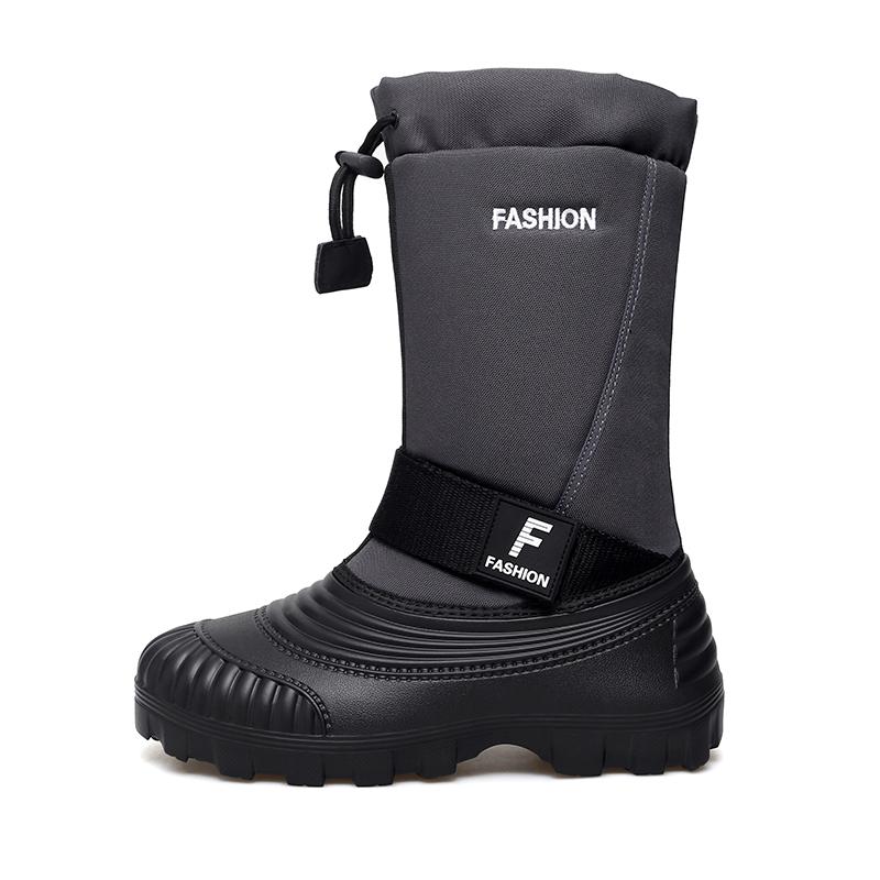 

Зимние мужские ботинки для снега, классический дизайн, длинный ствол, водонепроницаемые, нескользящие, зимние, хит продаж, новые черные ботинки 39-45 45 серый