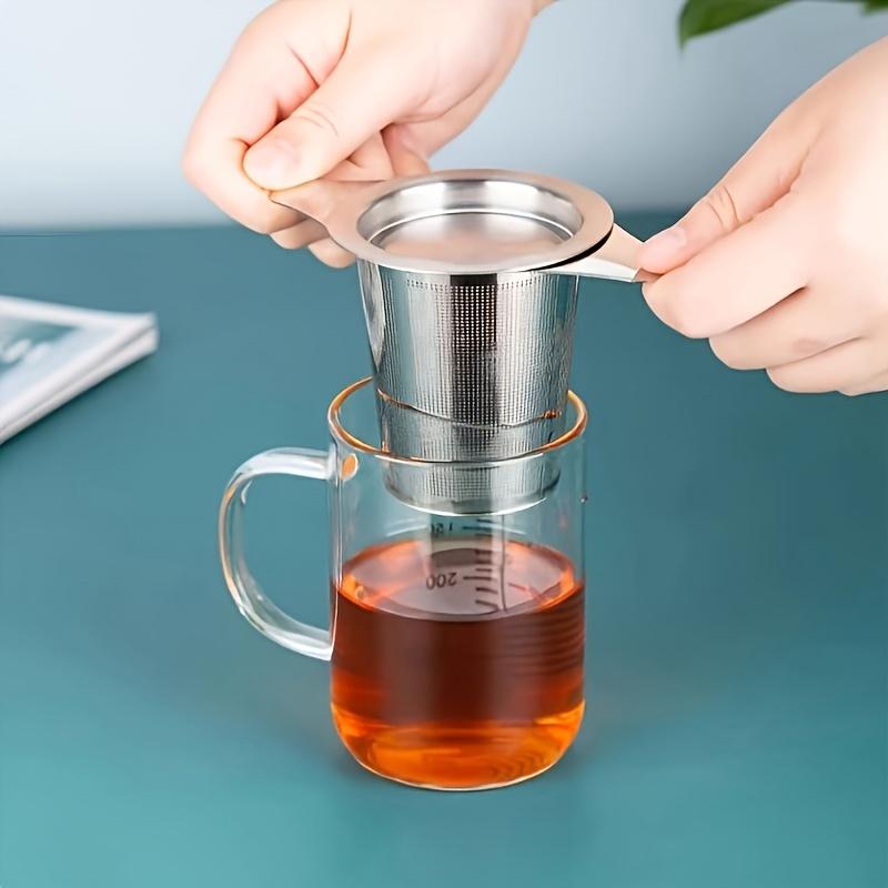 1Pc stainless steel tea filter, stainless steel loose leaf tea filter, diffuser bracket filter for mug