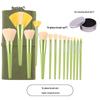 High-Grade Little Daisy 14-Piece Makeup Brush Set: Soft Bristle Powder and Fan-Shaped Highlighter Brushes for Beauty Application.