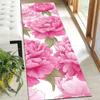 1 Stück Rosa blühende Pfingstrose Nicht-rutschfester waschbarer Teppichläufer für Eingangsbereich, Wohnzimmer, Schlafzimmer & Terrasse