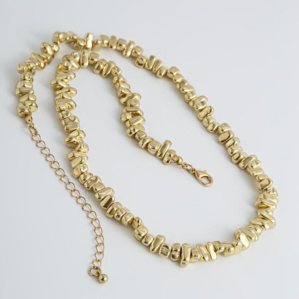 Irregular Cross Pendant Choker Creative Collarbone Chain Simplicity CCB Beads Chain  Men