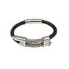 Men's Wire Braided Leather Rope Bracelet Nail Bracelet