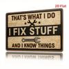 Vintage Metal Wall Sign "This Is My Job I Fix Things" - Rustic Iron Art Decor for Garage, Man Cave, Workshop & Home