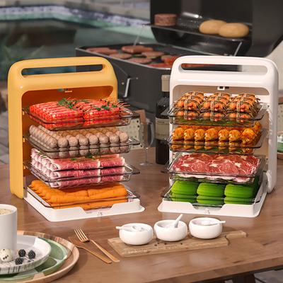 Náhradní talíř Domácí závěsný talíř bez perforace, kuchyňský multifunkční vrstvený úložný tác, skládací příloha k horkému hrnci