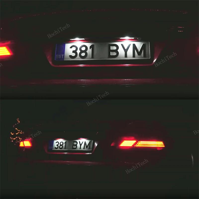 For BMW 7 Series E65 E66 2006-2008 Facelift Only Lamp White Bulbs License Plate Lights 2PCS LED Car License Number Plate Light