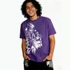 Dark-themed Skeleton Anime Print T-Shirt for Men | American High-Street StyleLoose-Fit Short-Sleeve Trendy Post-Apocalyptic Style Short-Sleeve T-Shirt