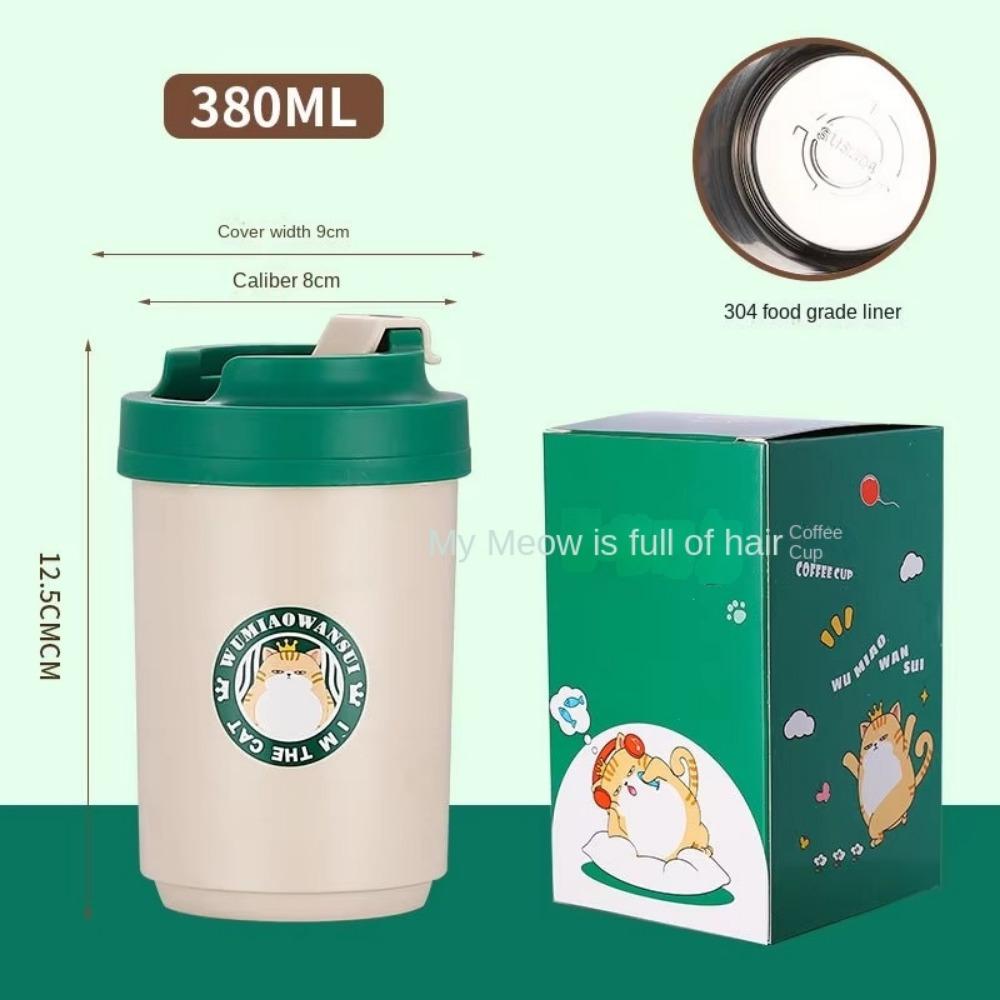 Cartoon Coffee Mug 380/480ML Tea Vacuum Cups Portable Water Cup  For Drinkware Coffee Milk Tumble