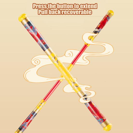 Wukong Golden Cudgel Ruyi Jingu Bang Toy Automatic Telescopic Cudgel Sticks Role Play Demon Beating Exquisite Painted Texture Chinese
