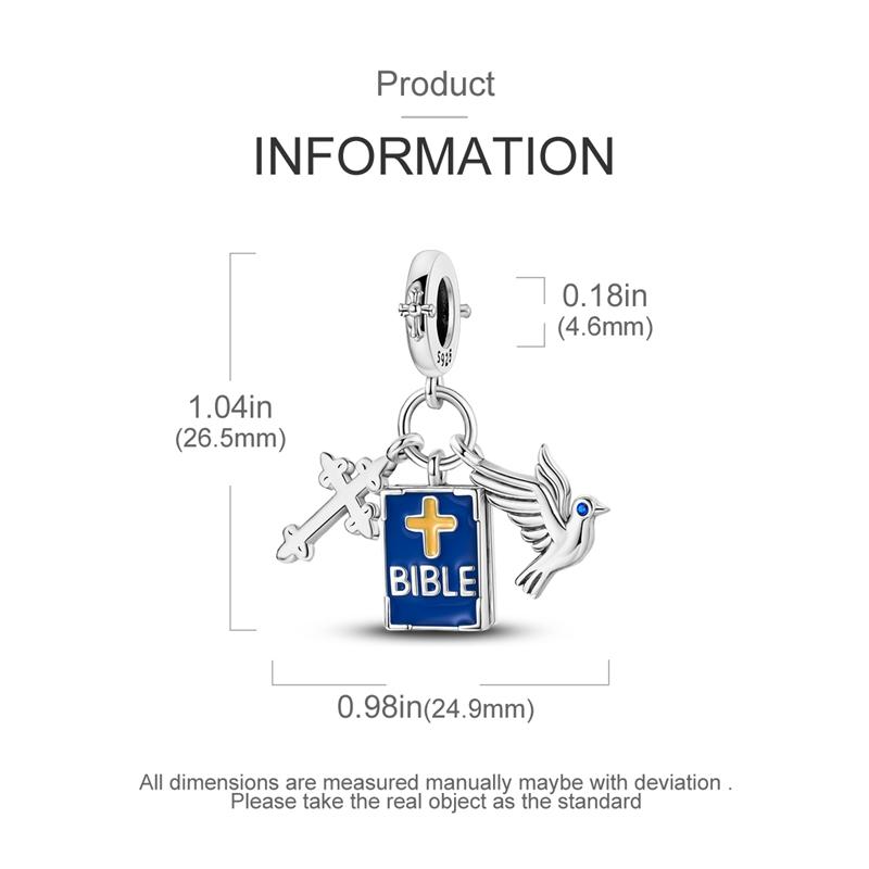 Original Charmscopper Bible Cross Dove Pendants Beads Fit Charms Platabracelets For Women Women Jewelry Making Diy