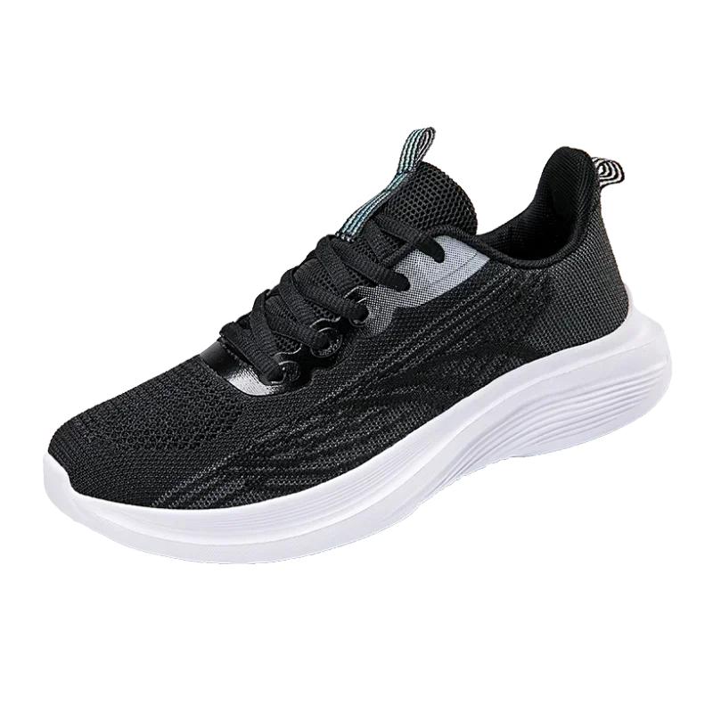 Tênis Casuais Fitness Quatro Estações Femininos Sapatos Macios Antiderrapantes para Corrida Ladies Tecido Fly Respirável Tênis de Atletismo para Corrida