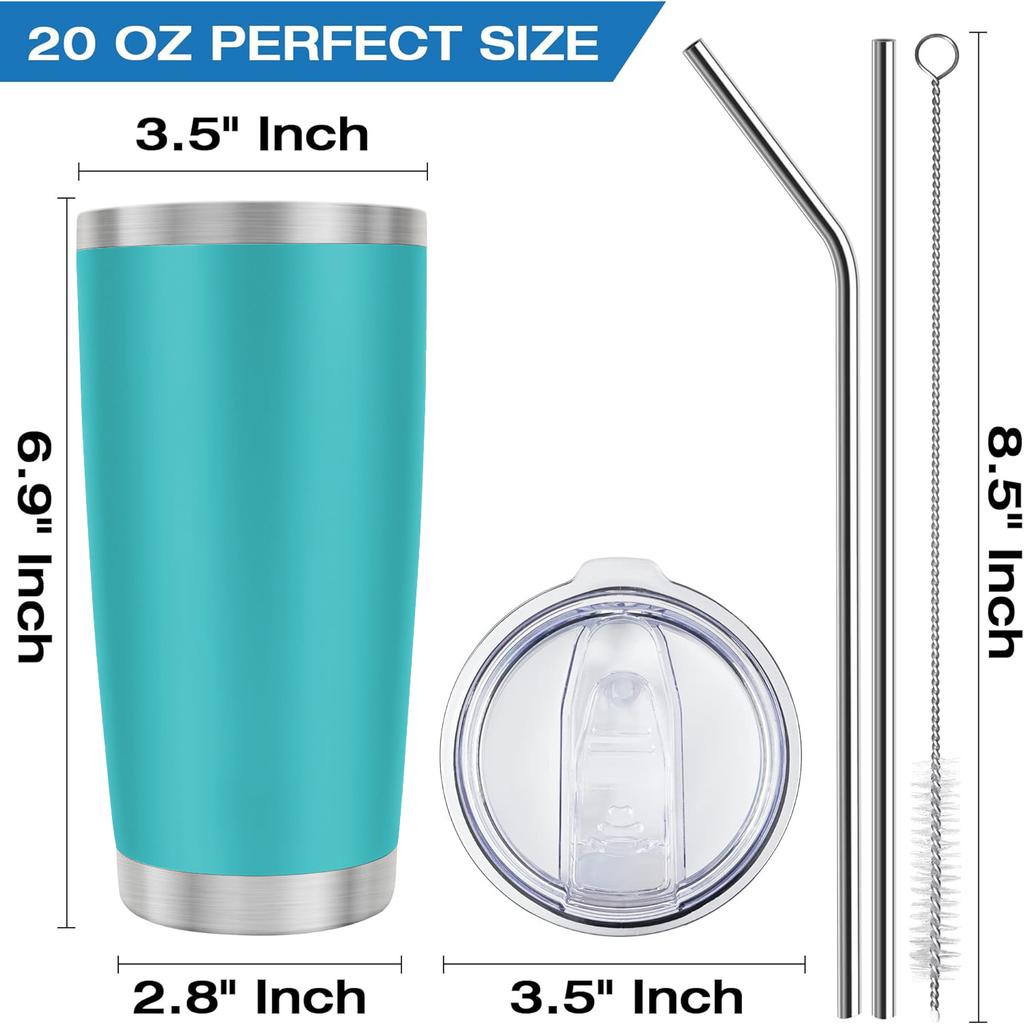 20Oz Stainless Steel Double Wall Insulated Tumblers Vacuum Cup with Straw and Lid Keep Cold Hot Drinking Water Bottle 10colors