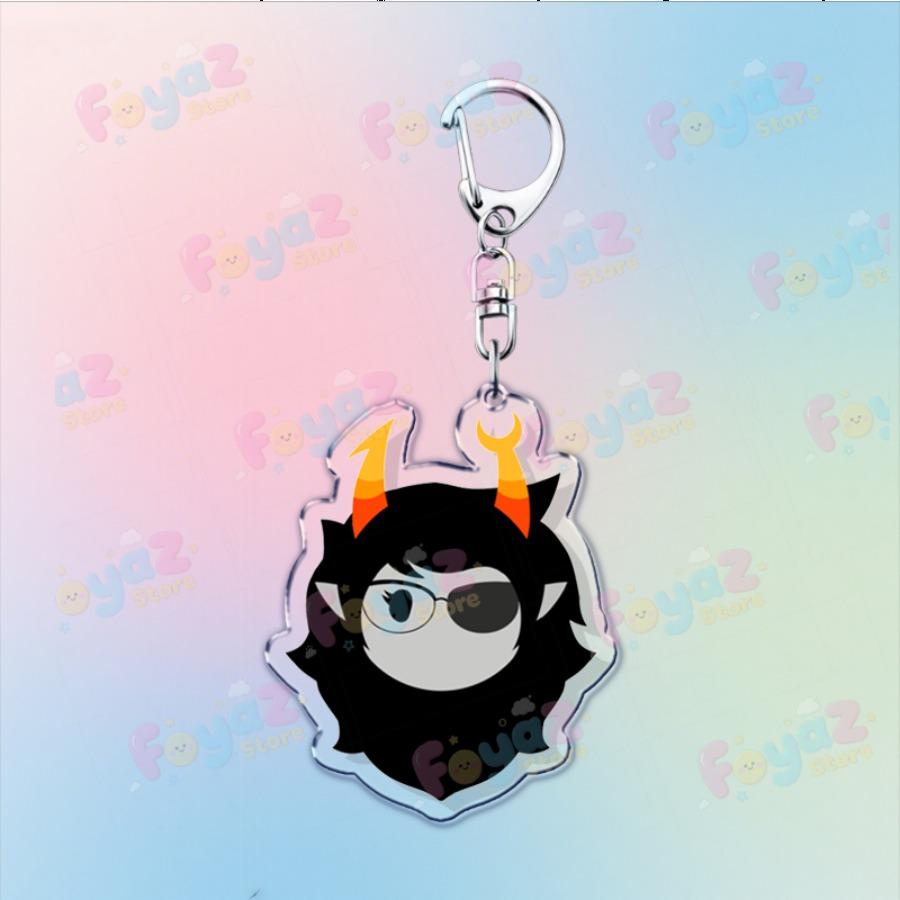 Cartoon Homestuck Keychain Accessories Bag Charms Dave Strider John Egbert Karkat Gamer Keyrings Jewelry Fans Freinds Gift
