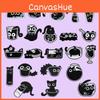 Unique Minimalist Black Cat Cartoon Brooch Set Adorable Creative Animal Accessories