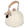Whistling Kettle Stainless Steel Tea Kettle 2.5L Whistling Tea Pot Ergonomic Handle Teapot Beige