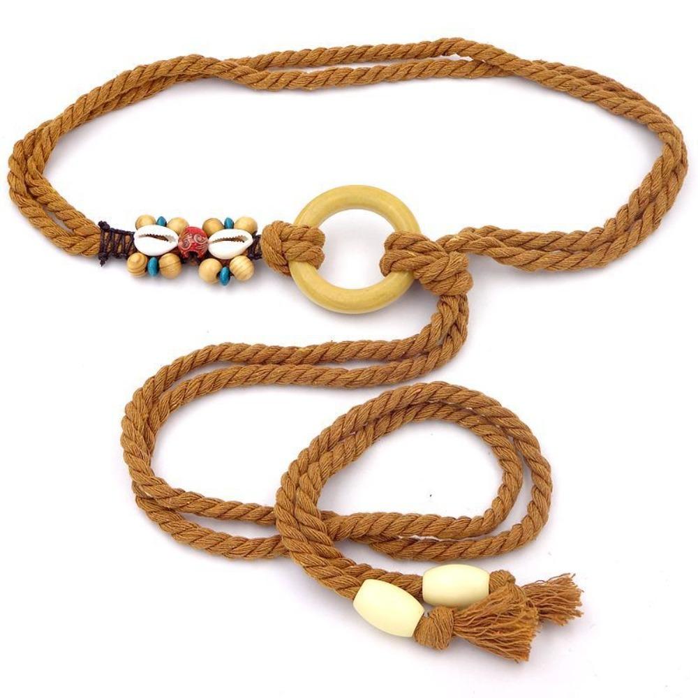 

Vintage Waist Chain Bohemian Style Women s Belt Fashion Waist Strap коричневий