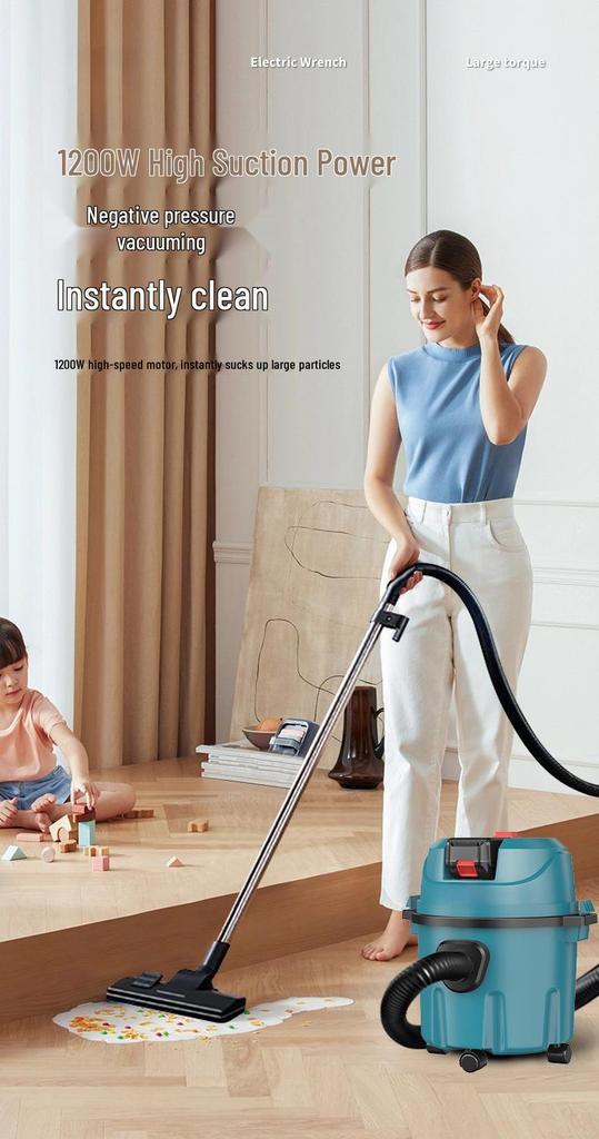 High-Power Industrial Lithium Battery Vacuum Cleaner for Home, Car, and Commercial Use