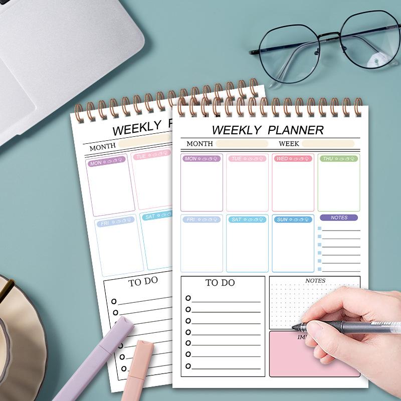 Daily Planner Spiral Notebooks Time Management Organizer To-Do List Notes Personal Daily Habits Develop Miscellaneous List