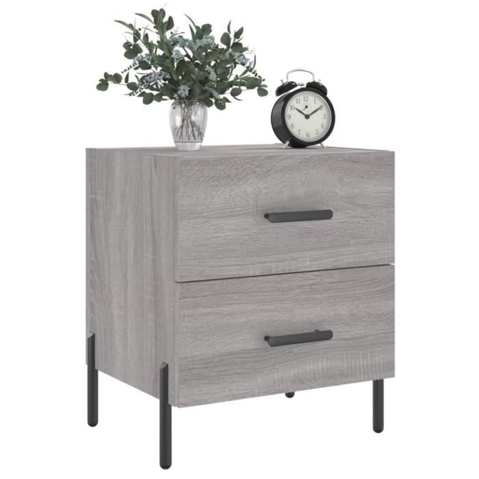 VidaXL Bedside Tables 2 Pcs Sonoma Grey 40x35x47.5 Cm 827337