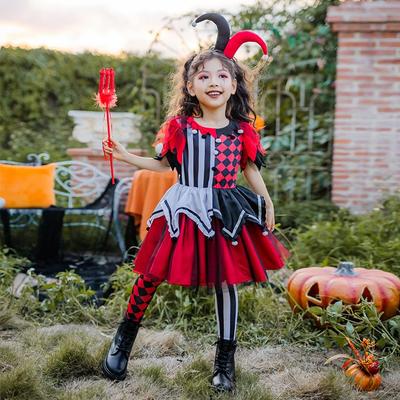 Halloween Clown Kinderkostüm Clown Seele Mädchen Showkostüm Horror Kleid