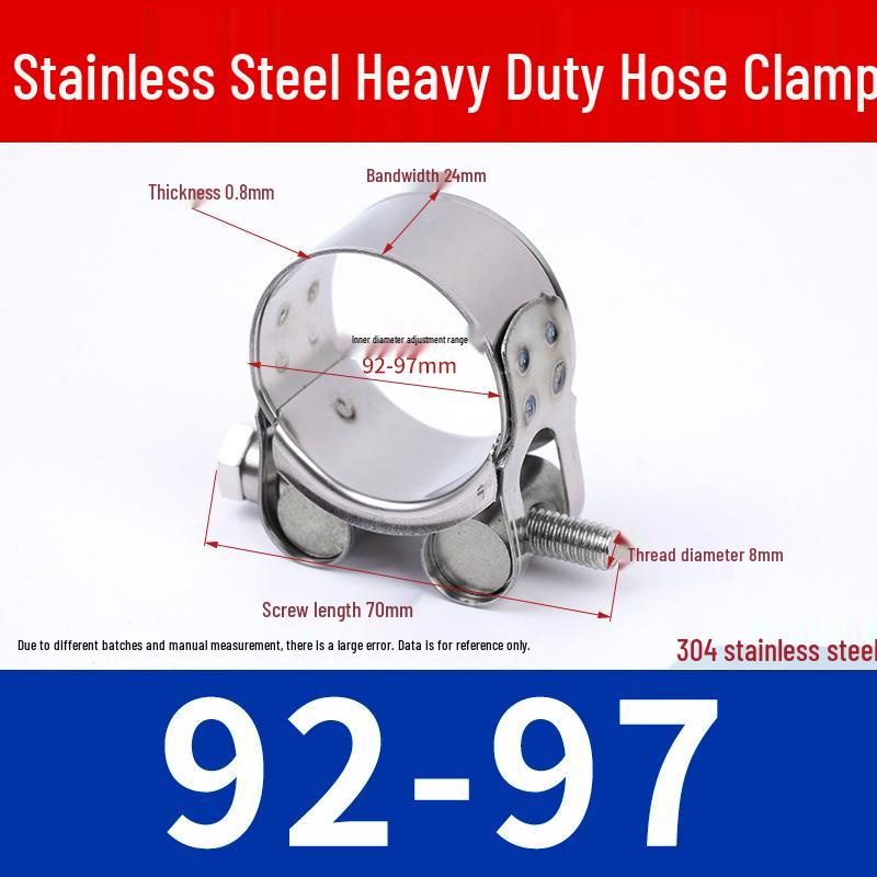 304 Stainless Steel European-Style Heavy-Duty Worm Drive Hose Clamp