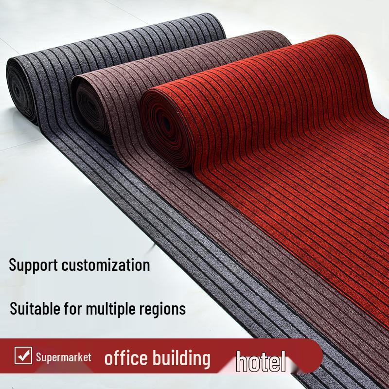 Large Red Anti-Slip Water Absorbent Doormat for Hotel Entrances and Shopping Mall Corridors
