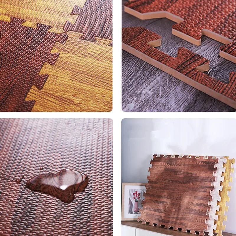 12 Peças tatames e tapetes de atividades Tatame Tapete Puzzle Tapetes de Espuma para Brincar Academia para bebês Tapete de Jogo Academia de Atividades para Bebê Tapete Puzzle Tapete de Piso com Textura de Madeira