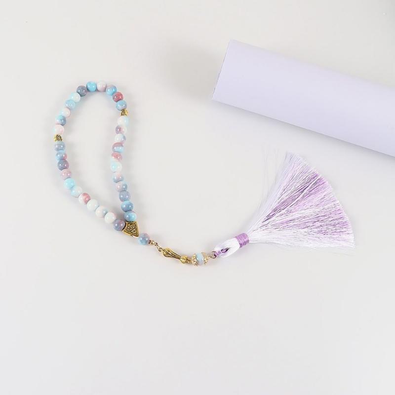 Multifunctional Glass Prayer Beads with Colorful Tassels Comfortable and Stylish for Muslims and Fashion Enthusiasts