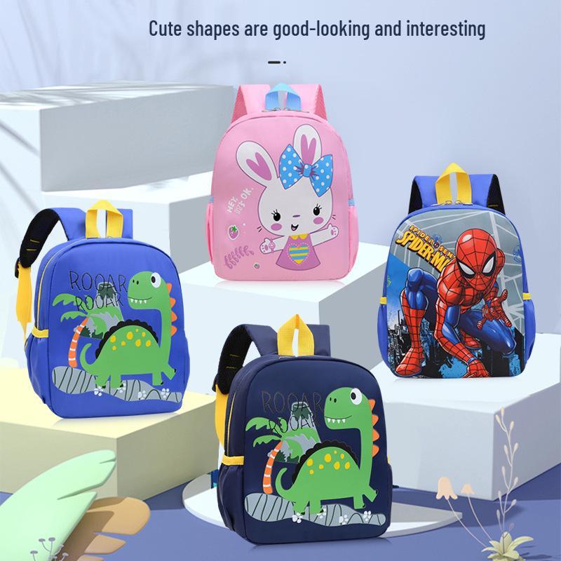 Kids' Cartoon Dinosaur & Spiderman Backpack for Boys Kindergarten