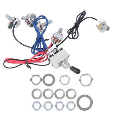 Kit Cablaggio Precablatura per Chitarra Elettrica con Switch a 3 Vie 2V2T1J Accessori per Fili Nero