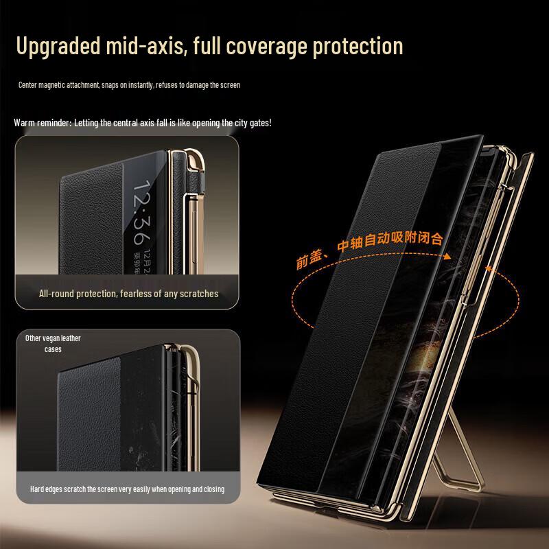 GuanYue Huawei Mate XT/XTs Faltbare Leder Handyhülle