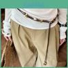 Handwoven Ethnic Style Womens Pu Leather Waist Belt With Bead Details For Casual Wear