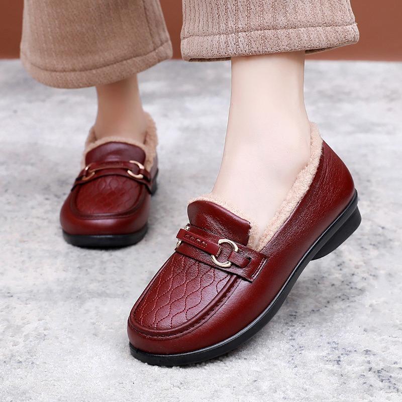 Autumn and winter new velvet thickened Doudou shoes women's warm soft sole non-slip lazy shoes one foot cotton boots