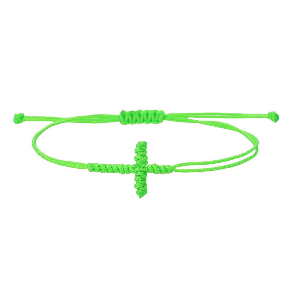 Stylish Hand-woven Cross Hand Rope Adjustable Jade Thread Women's Woven Bracelet Combination