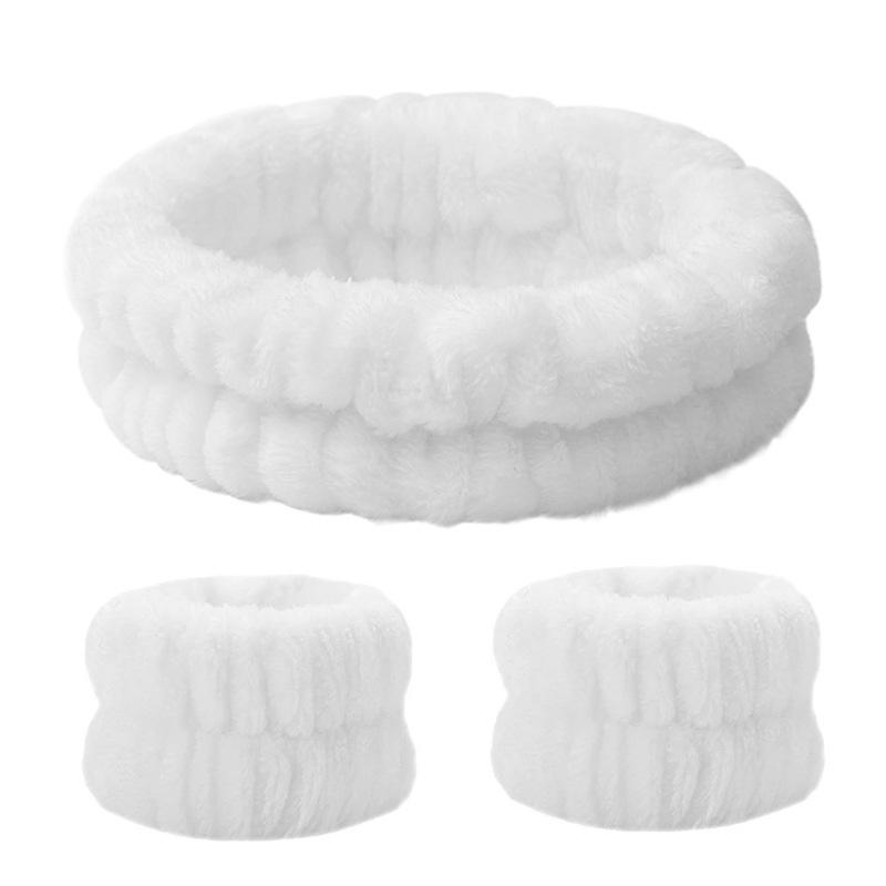 Fascia per Lavaggio Viso, Elastico per Lavaggio Viso, Fascia per Capelli da Donna, Peluche Monocolore, Fascia per Capelli da Casa per Trucco, Elastico per Capelli