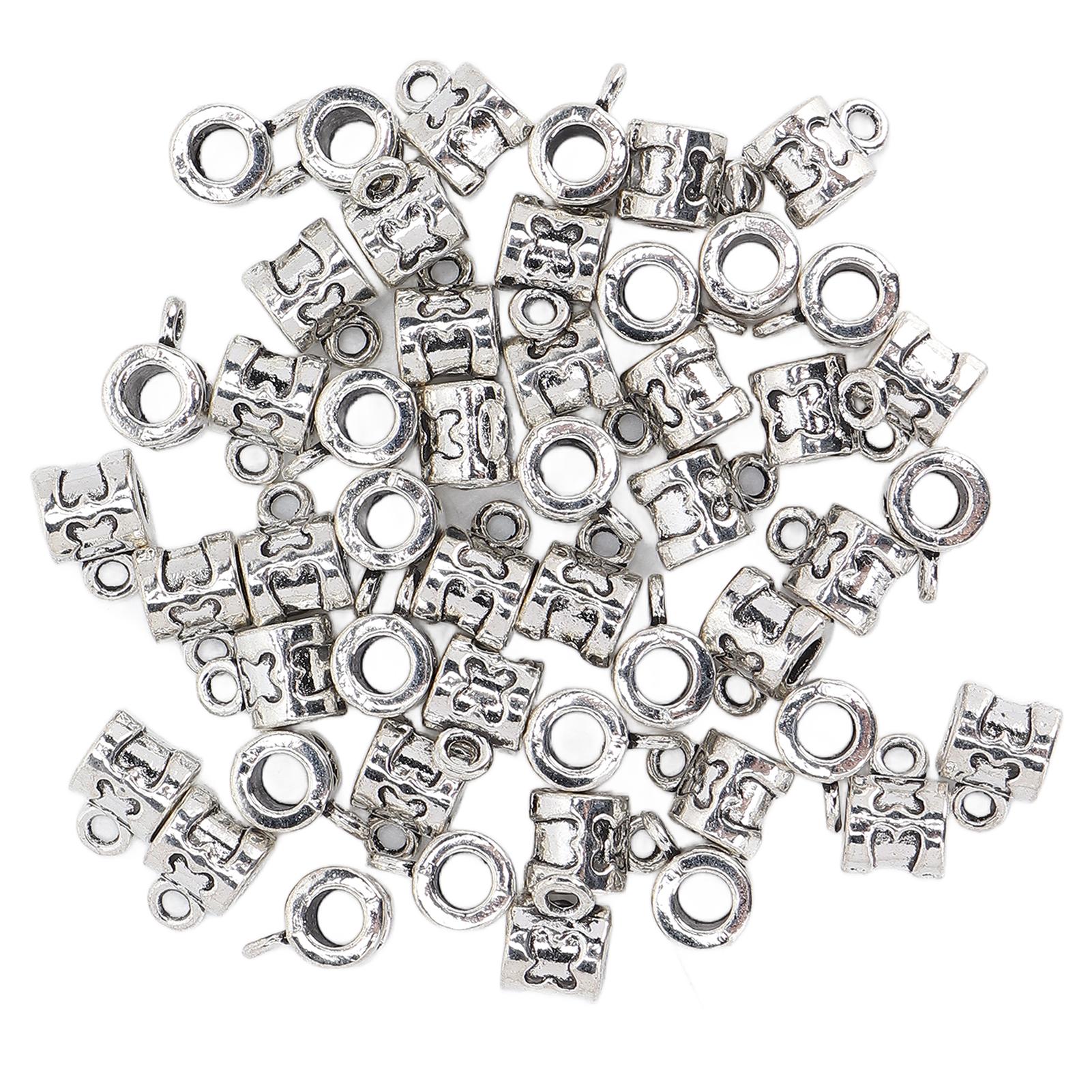 

50 шт. D09 Бусины для плетения волос Ретро сплав Украшение для бороды для косичек