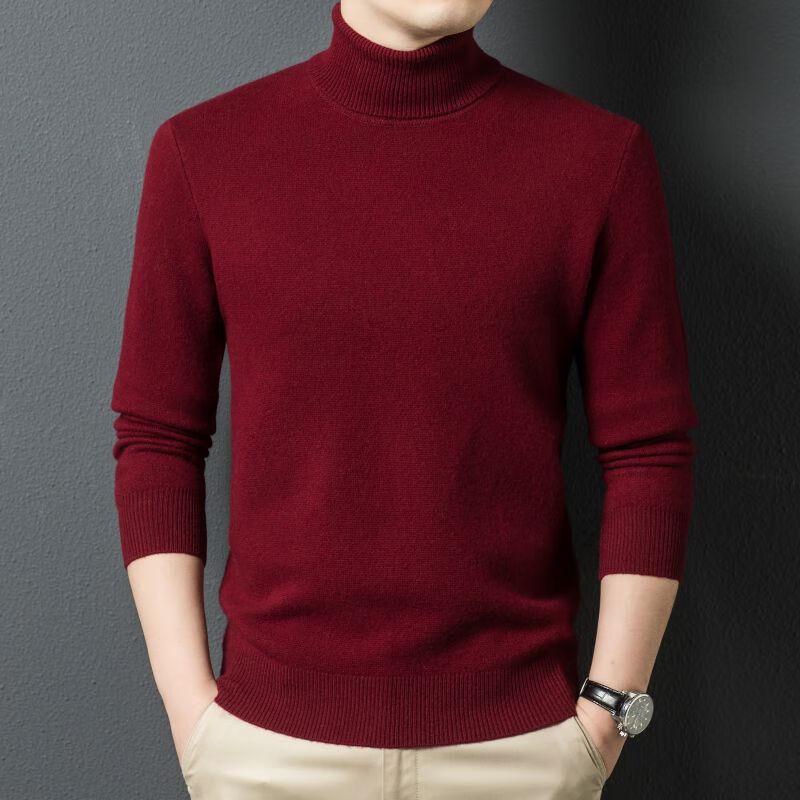 Men's Fengxun 100% Pure Wool Mock Neck Sweater FXT5287