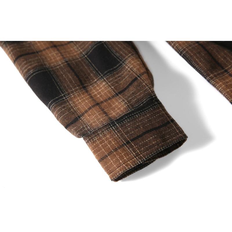Chemise à carreaux rétro pour homme, vêtement décontracté à manches longues, avec poche unique et boutons, collection printemps-été