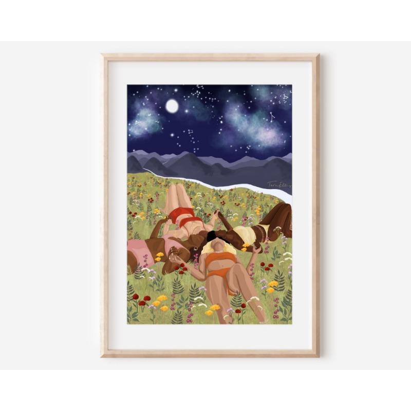 Bohemian Style Moon Jungle Fairy Female Art Dance Yoga Spirit Illustration Poster Canvas Paintings Wall Art Pictures Home Decor