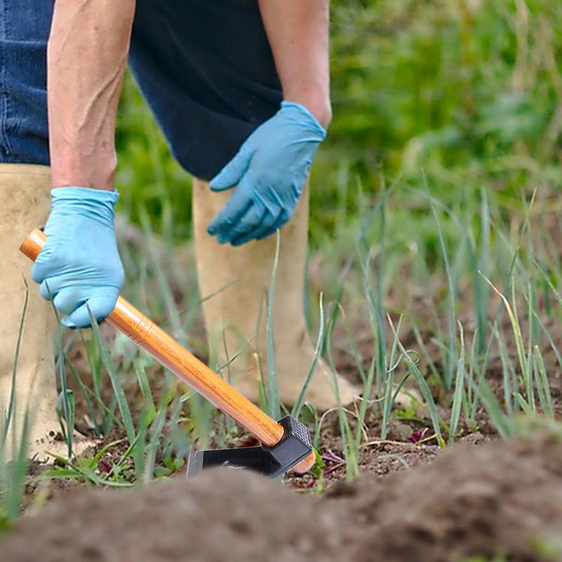 Garden Small Hoe With Wooden Handle Household Flower Hoe Gardening Hoe Outdoor Agricultural Tool Weeding loosening soil Tool