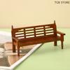 1Pcs DollHouse Mini Wooden Ornaments Benches Props Doll House Cartoon Bench Ornaments