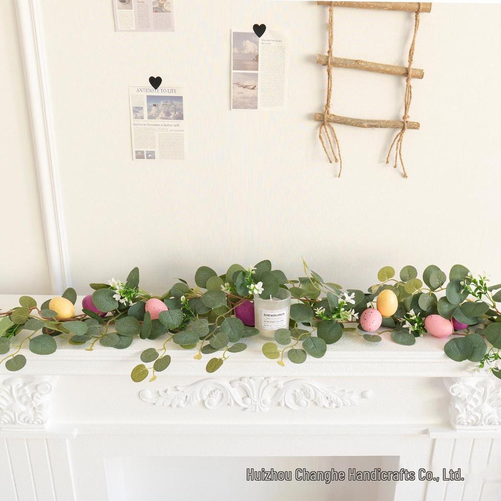 Påskägg Eukalyptus Rotting Festdekoration Simulering Gröna Rankor Hängande för Hemdörr