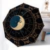 Zodiac Astrology Wheel Calendar with Moon Phase Design Umbrella, Cute Umbrella with Cute Design, Portable 3-Fold Compact Umbrella for Men & Women, Val