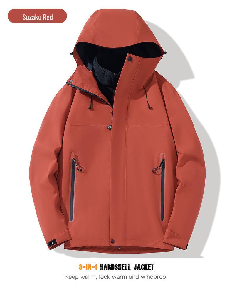 2024 Stylish 3-in-1 Heat-Sealed Couples Windbreaker: Waterproof, Windproof Outdoor Team Mountaineering Suit