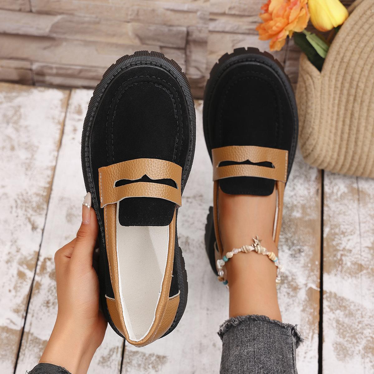 

Women Casual Shoes 2024 Fashion British Style Platform Outdoor Walking Shoes Women Designer Comfortable Shallow Soft Women Shoes 36 коричневый