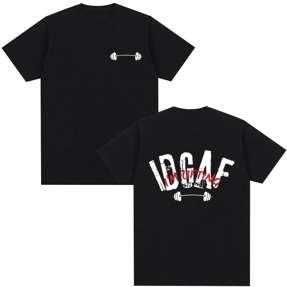 Be Happy Lift Fun Weightlifting Pattern Tshirt Men and Women Casual Fashion Large Cotton Popular Tshirt