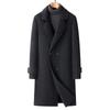 Herbst und Winter Lang Herren Locker geschnittener Zweireihiger Doppelseitiger Wollmantel für Junge und Mittelalte Leute Verdickter Windbreaker